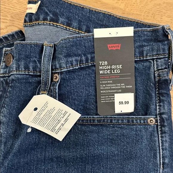 Levi's women's 728 high rise wide leg jeans NWT - Woodstock - Picture 5 of 7